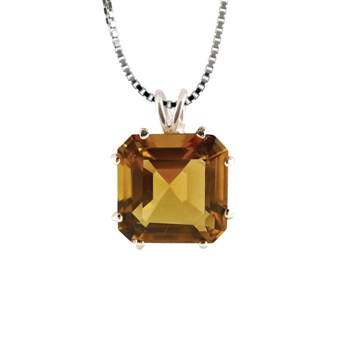 Citrine crystal cage necklace. Made with real