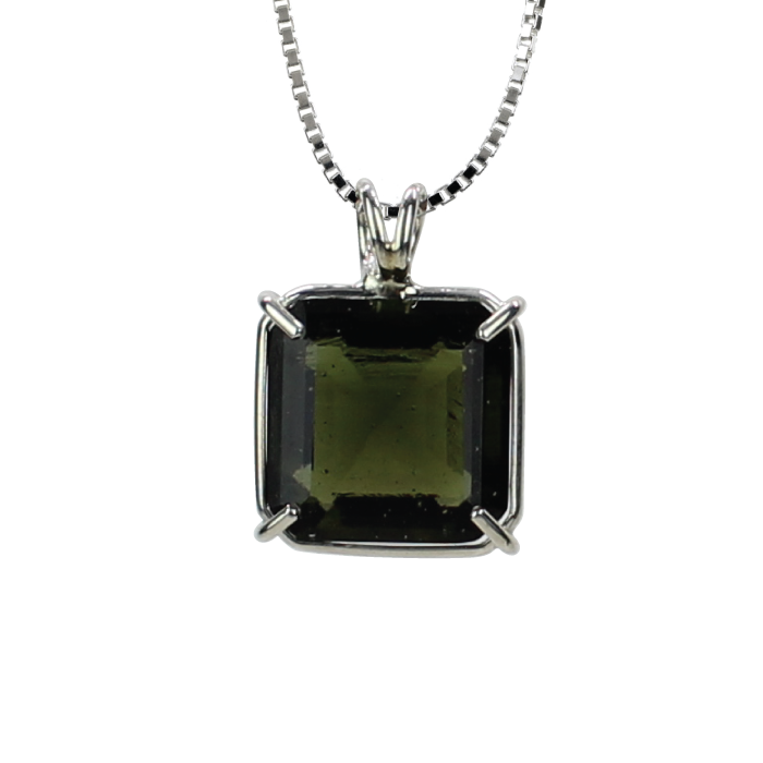 Moldavite Sterling Silver .925 Gemstone popular Pendant