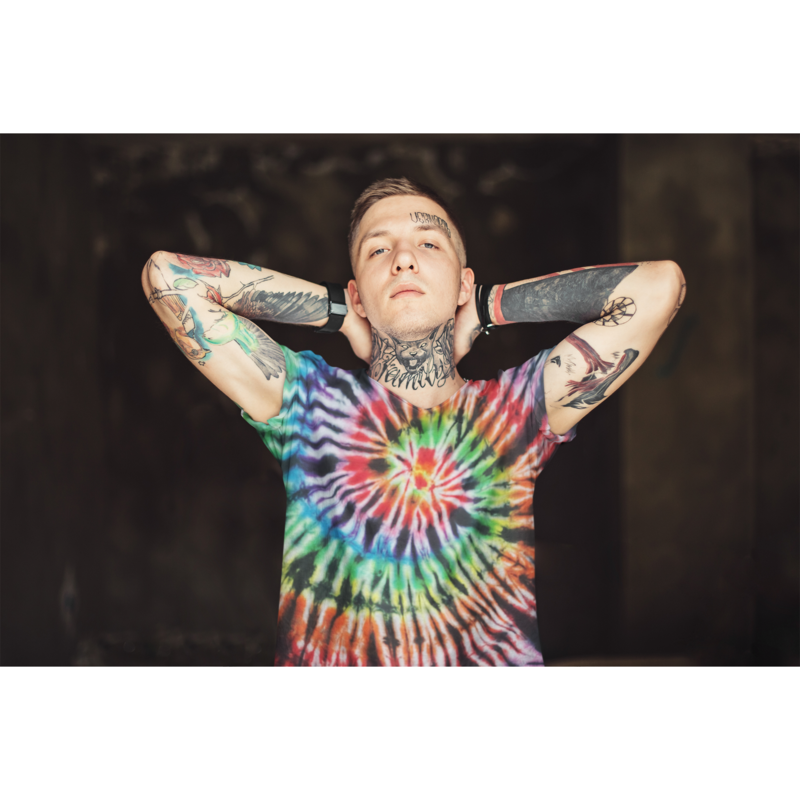 Blue & Green Spiral Tie Dye Unisex T-Shirts, Voltlin